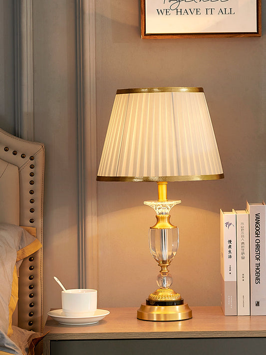 All-copper luxury crystal desk lamp inbine