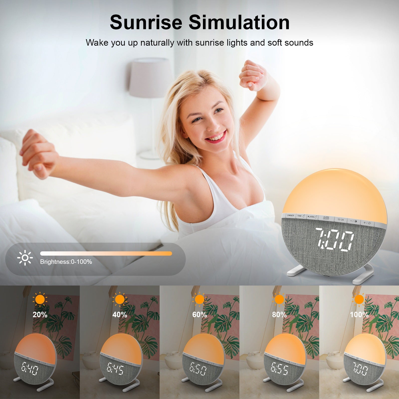 Sunrise Simulation Wake Up Light Alarm inbine