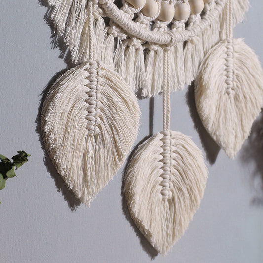 Woven Wall Mirror Boho Handmade Cotton Home Decor inbine